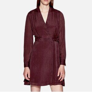 NWOT Equipment Allaire Silk Blend Wrap Dress Aubergine Women's Size S/P